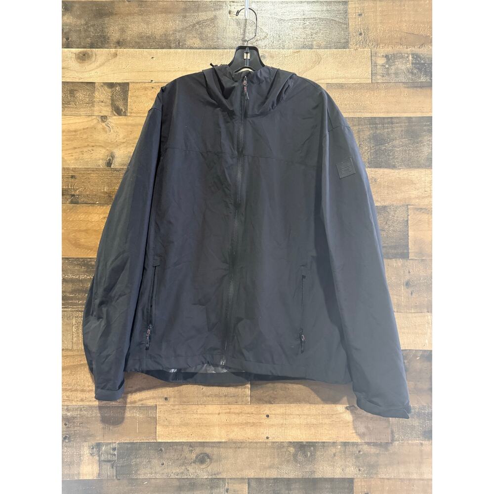 Hawke & Co Performance All-Weather Hooded Jacket-Black, XL,Adj Sleeves